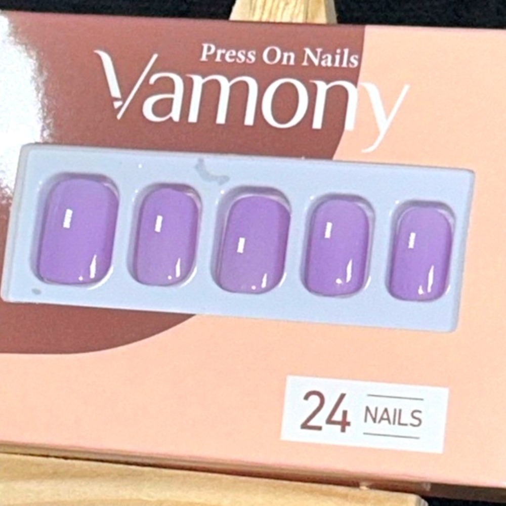 Lavender Press On Short Glossy Pastel Purple‎ Nails Minimalist Aesthetic 24pcs
